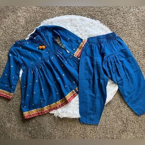 Minnie Minors Pakistani Top & Pants Outfit Girls Blue